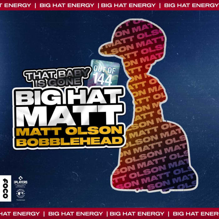 Matt Olson Big Hat That Baby is Gone Celebration Bobblehead